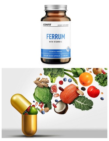 ICONFIT Ferrum 20mg + Vitamin C 100mg (90 Capsules)