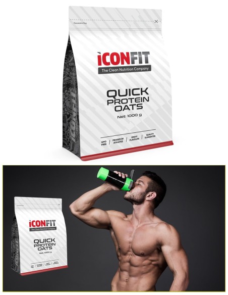 ICONFIT Quick Protein Oats (1KG) Apple Cinnamon