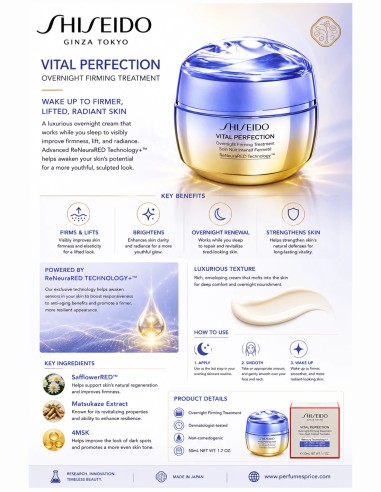 Shiseido VITAL PERFECTION overnight firming treatment Firming Facial Treatment 50 ml