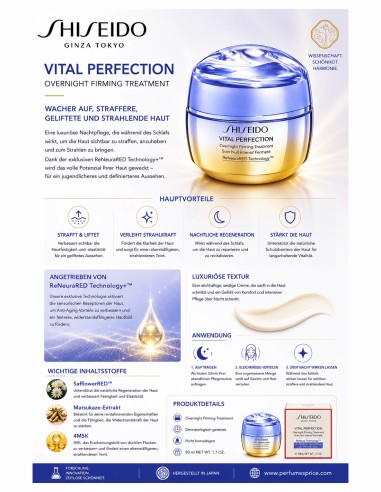 Shiseido VITAL PERFECTION overnight firming treatment Firming Facial Treatment 50 ml