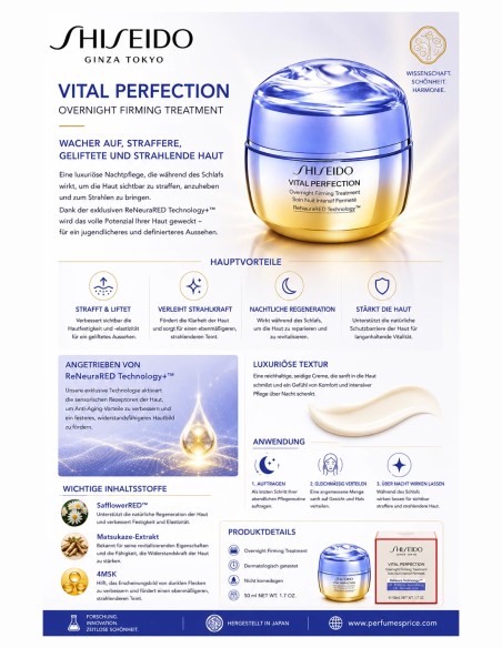 Shiseido VITAL PERFECTION overnight firming treatment Firming Facial Treatment 50 ml