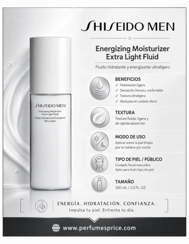 Shiseido Men Energizing Moisturizer Extra Light Fluid 100 ml