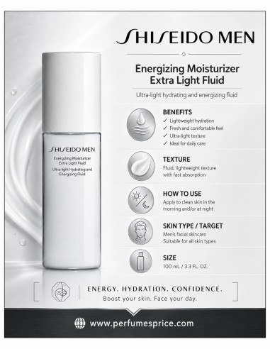 Shiseido Men Energizing Moisturizer Extra Light Fluid 100 ml