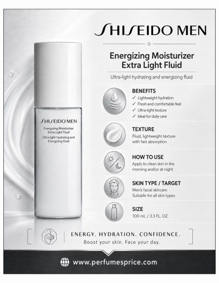 Shiseido Men Energizing Moisturizer Extra Light Fluid 100 ml