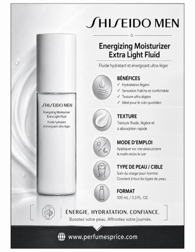 Shiseido Men Energizing Moisturizer Extra Light Fluid 100 ml