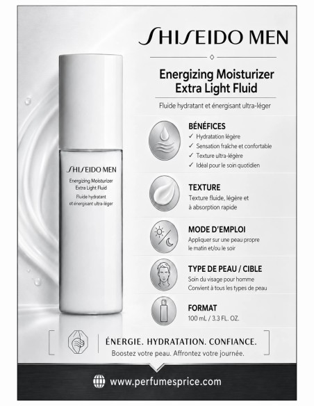 Shiseido Men Energizing Moisturizer Extra Light Fluid 100 ml
