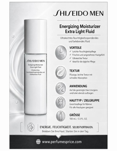 Shiseido Men Energizing Moisturizer Extra Light Fluid 100 ml
