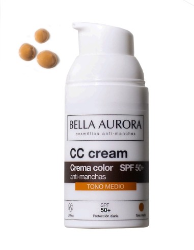 BELLA AUR. ANTI-SPOT SUNSCREEN CC MEDIUM TONE SPF50+30ML