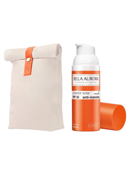 BELLA AUR. ANTI-SPOT SUNSCREEN SPF50+ RASVOISELLE JA SEKAIHOLLA 50 ML + POUC